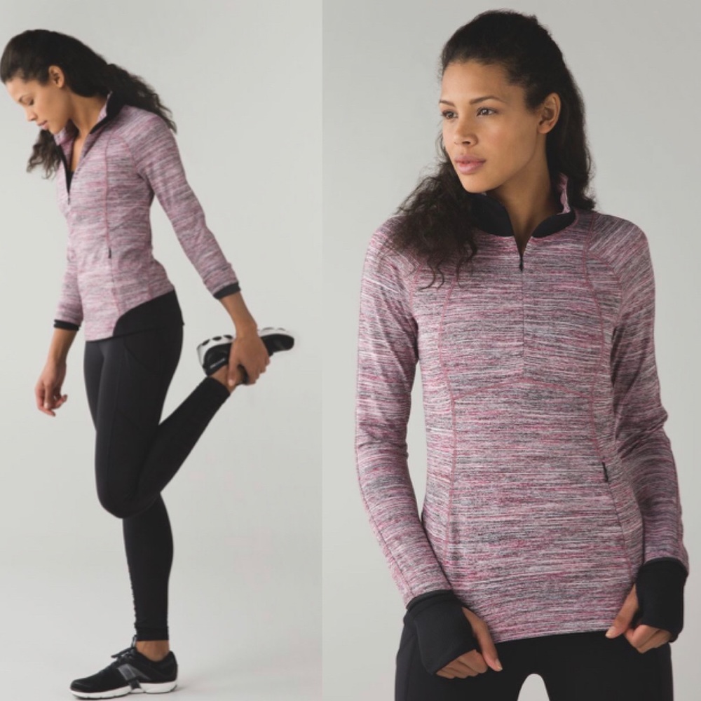 Lululemon Runderful 1/2 Zip Space Dye Camo Berry